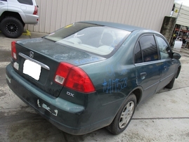 2001 HONDA CIVIC DX GREEN 4DR 1.7L MT A17528